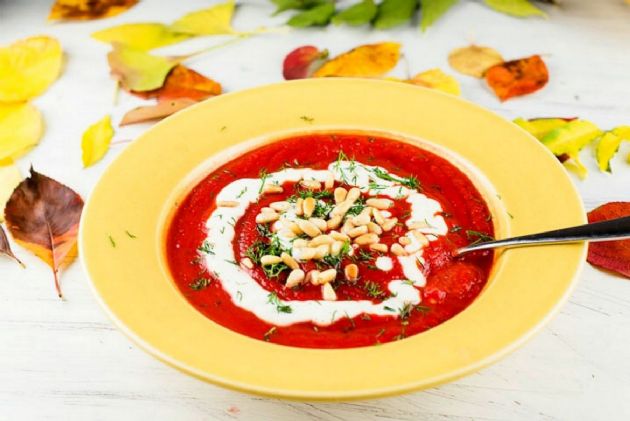 Beet, Butternut Squash and Apple Soup [Vegan, Gluten-Free]